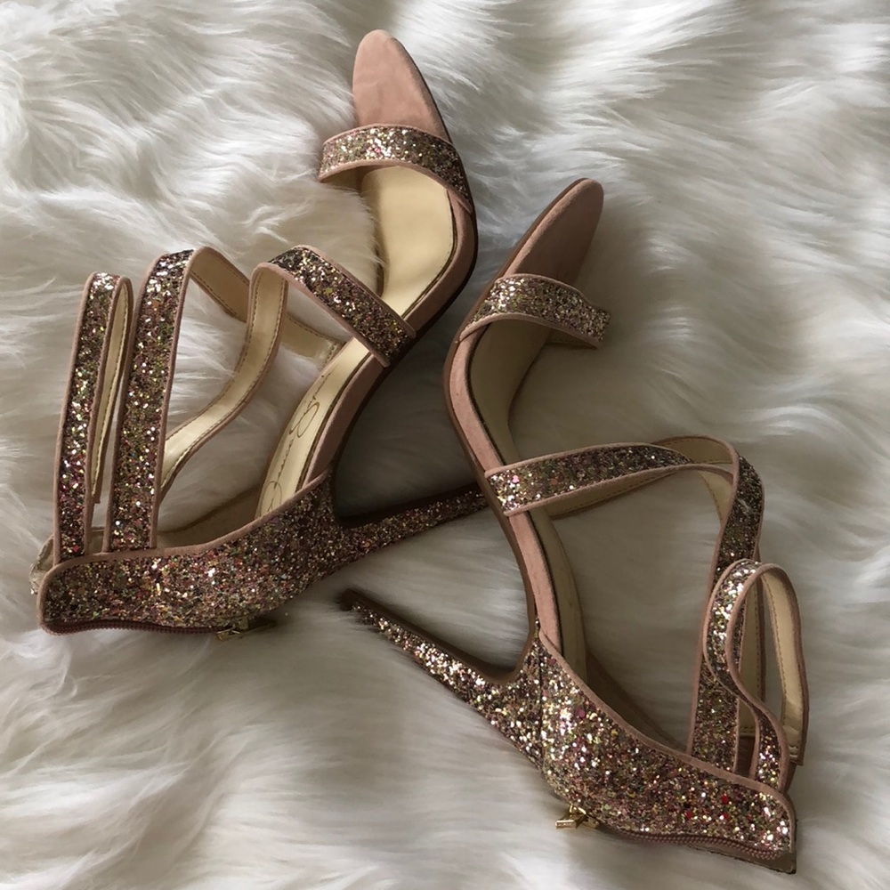 Jessica Simpson Nude Rainbow Sparking heels